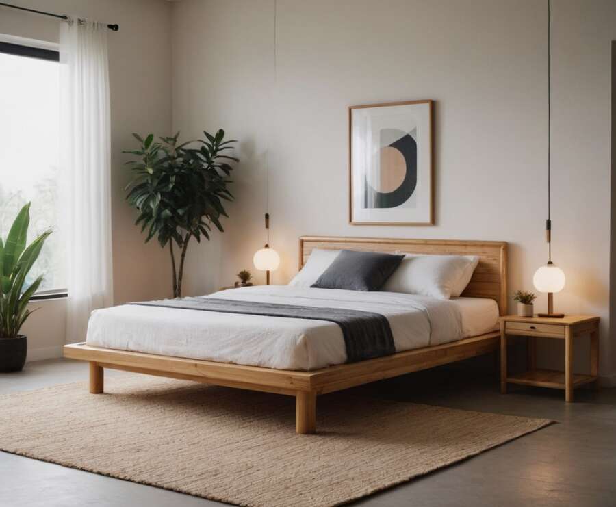 Minimalist bamboo bedroom